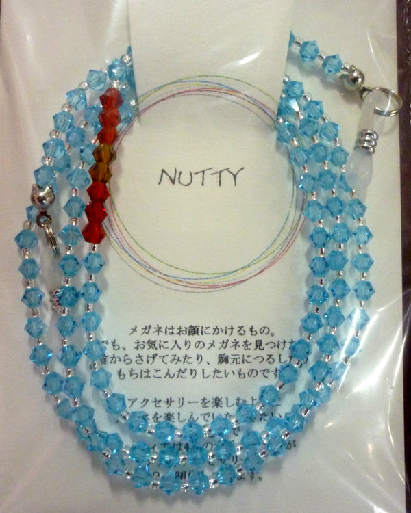 Handmade glasses chain NUTTY-222-BL/RD Swarovski